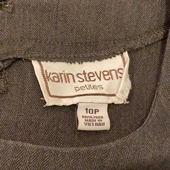 Karin Stevens petites size 10P grey knee high dress - Picture 3 of 6